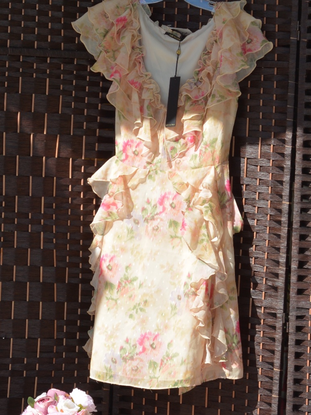 Floral Chiffon Coral Dress NWT SZ S